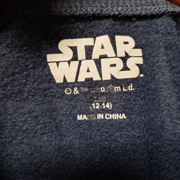 Yoda Grogu But First Snacks Crew Neck Sweatshirt Girls 12 14 Dark Blue Star Wars - Picture 5 of 7